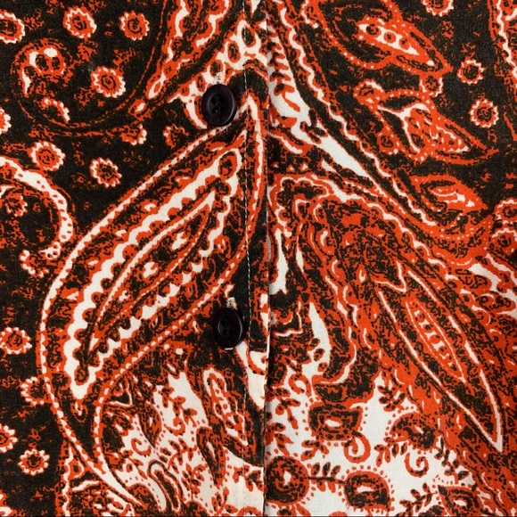 RVCA red paisley print button up shirt medium - Picture 3 of 7